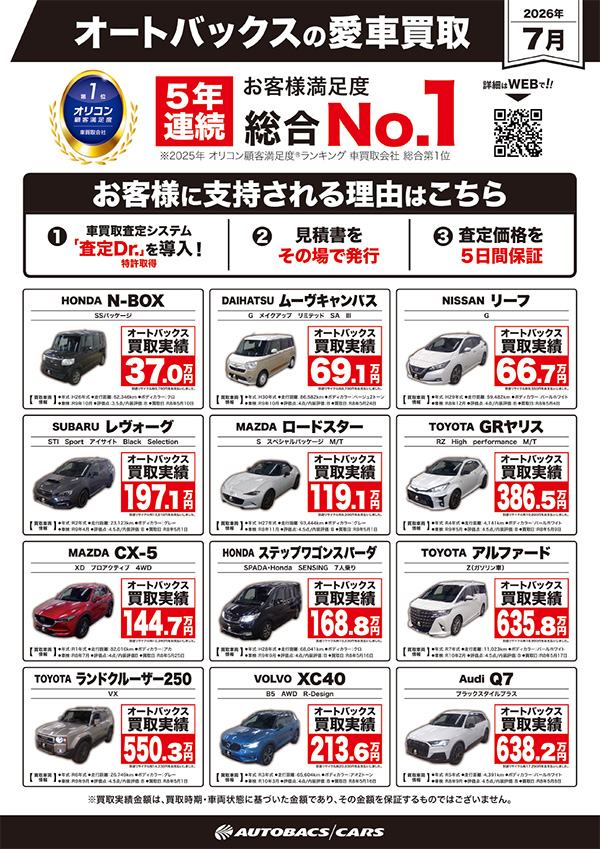 買取り強化車両